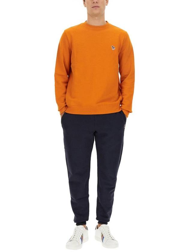 Men's Zebra Logo Organic Cotton Sweatshirt Orange - PAUL SMITH - BALAAN 3