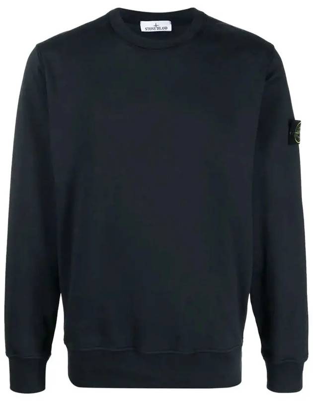 Cotton Crew Neck Sweatshirt Navy - STONE ISLAND - BALAAN 3