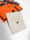 Mini Pop H Pendant Necklace Gold Malachite - HERMES - BALAAN 3