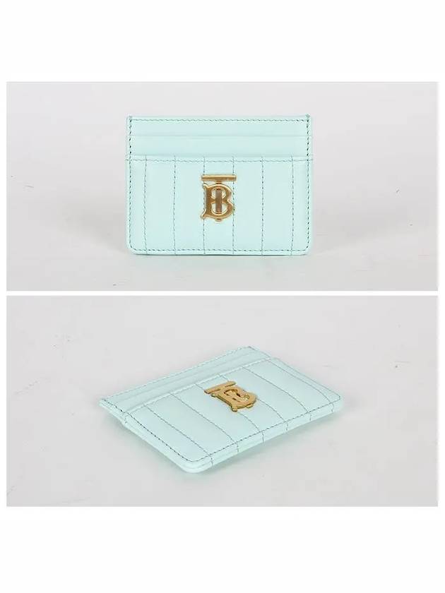 Laura Quilted Leather Card Wallet Cool Mint - BURBERRY - BALAAN 3