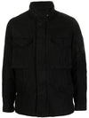 Cotton Blend Lens Wapen Zip-Up Jacket Black - CP COMPANY - BALAAN 1