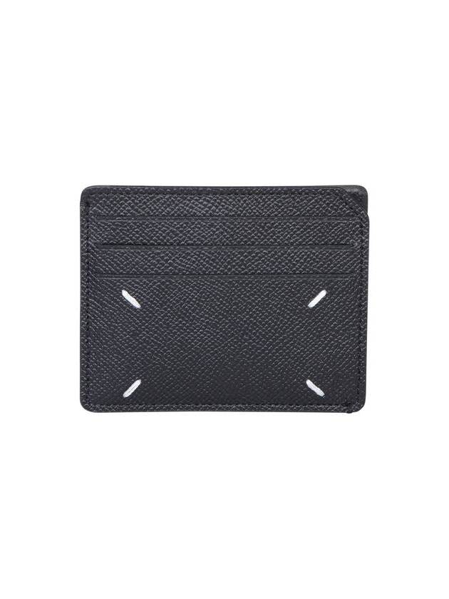 Stitched Leather Card Wallet Black - MAISON MARGIELA - BALAAN 2