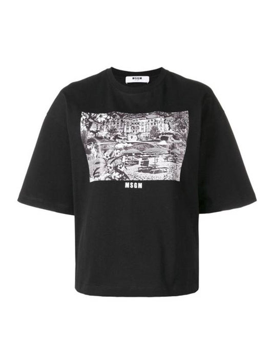 Rimini Print Short Sleeve T-Shirt Black - MSGM - BALAAN 1