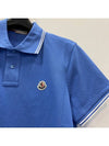 logo patch short sleeve PK shirt blue - MONCLER - BALAAN.