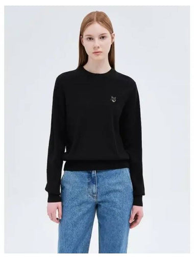 Women s Foxhead Patch Regular Sweatshirt Black Domestic Product GM0024072522885 - MAISON KITSUNE - BALAAN 1