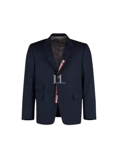 Typewriter Cloth Grosgrain Placket Sport Jacket Navy - THOM BROWNE - BALAAN 2