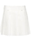 Mini Cotton Pleated Skirt White - MIU MIU - BALAAN 2