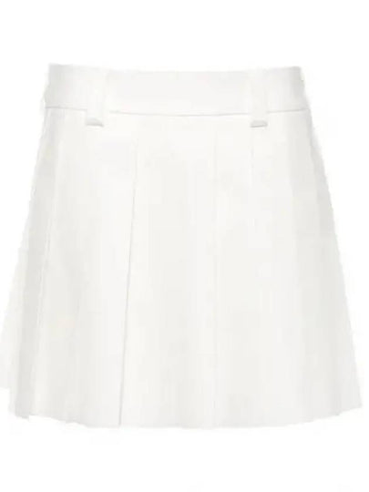 Mini Cotton Pleated Skirt White - MIU MIU - BALAAN 2