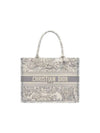 Toile De Jouy Embroidery Medium Book Tote Bag Ecru Grey - DIOR - BALAAN 1