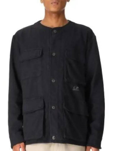 Armored Stretch Button Over Long Sleeve Shirt Black - CP COMPANY - BALAAN 1