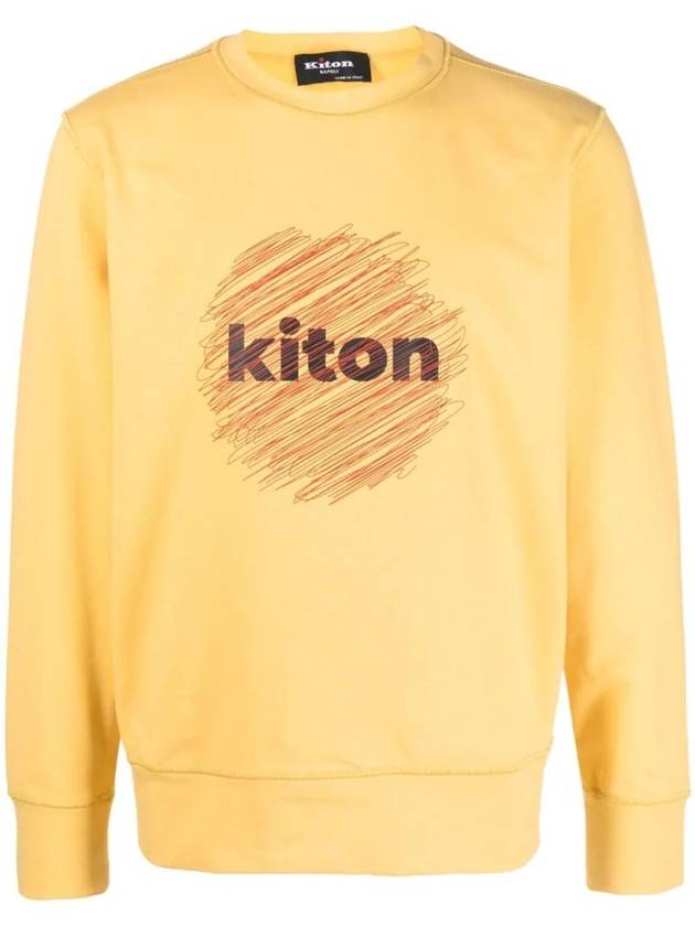 Front Logo Sweatshirt Yellow - KITON - BALAAN 1