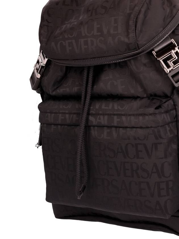 All Over Logo Print Nylon Backpack Black - VERSACE - BALAAN 5