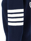 Floral Intarsia Cotton Cardigan Navy - THOM BROWNE - BALAAN 4