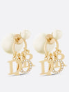 Tribales White Resin Pearls Crystals Earrings Gold - DIOR - BALAAN 2