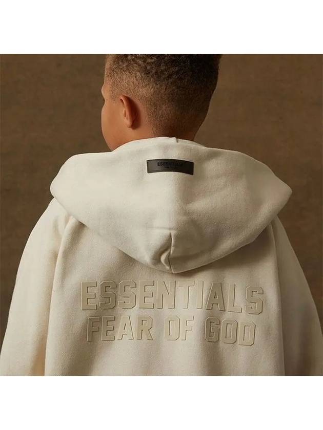 Essential Kids Logo Zip Up Hoodie Eggshell - FEAR OF GOD - BALAAN 6