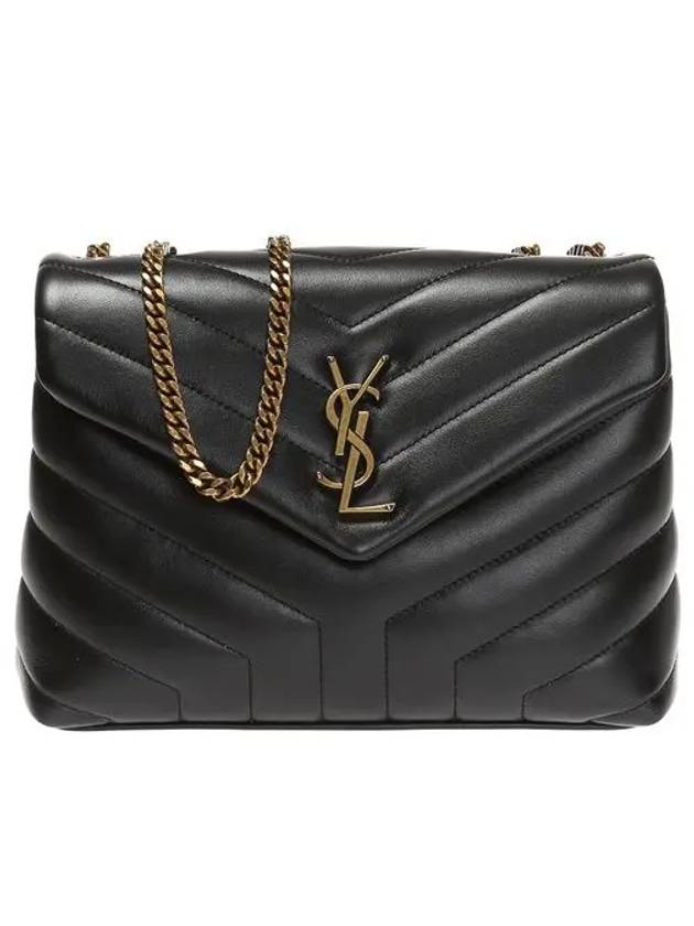 Bronze Monogram Loulou Matelasse Y Leather Small Shoulder Bag Black - SAINT LAURENT - BALAAN 3