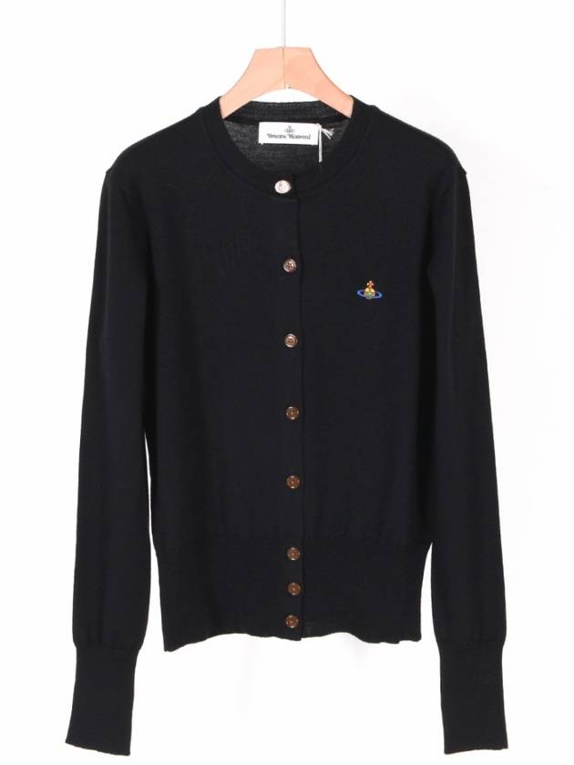 Bea Logo Wool Cardigan Black - VIVIENNE WESTWOOD - BALAAN 2