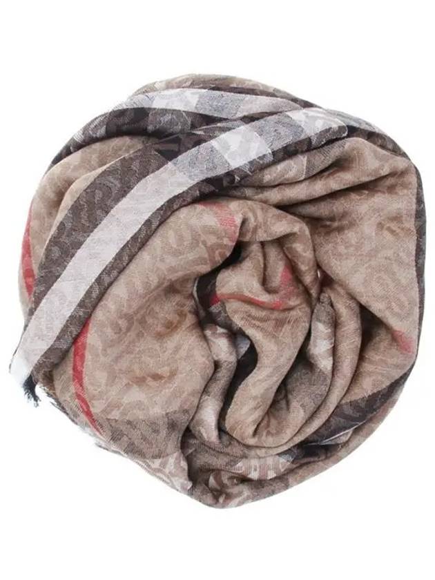 Jacquard Check Pattern Scarf Beige - BURBERRY - BALAAN 3