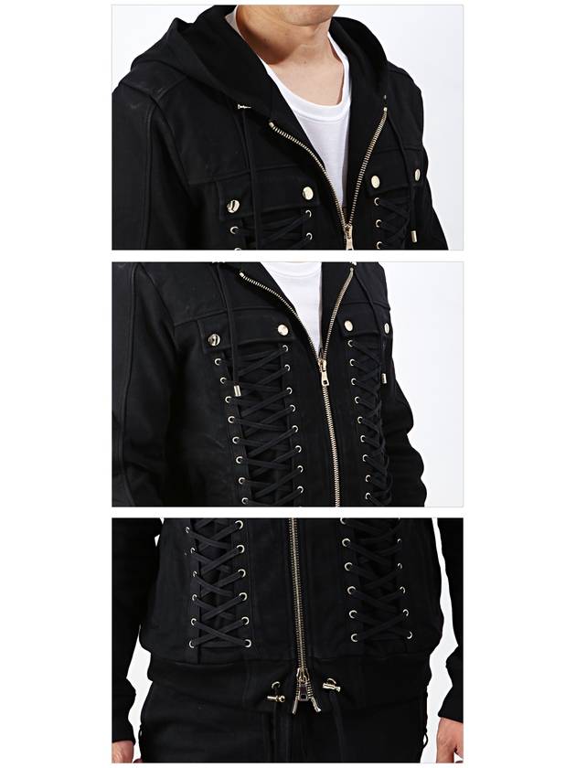 Cotton Hooded Jacket Black - BALMAIN - BALAAN 5