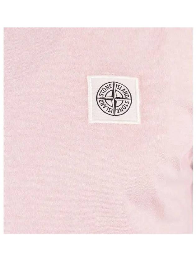 Men's Logo Short Sleeve T-Shirt Light Pink - STONE ISLAND - BALAAN 3