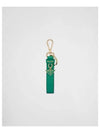 Saffiano Small Logo Charm Key Holder Green - PRADA - BALAAN.