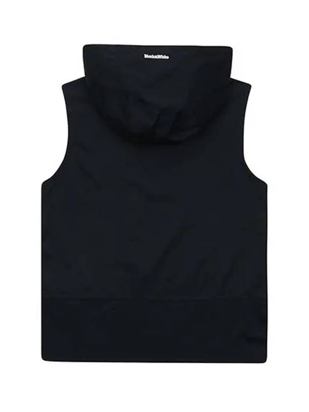 back woven color matching hooded vest 2013LZVRNAVY - BLACK&WHITE - BALAAN 2