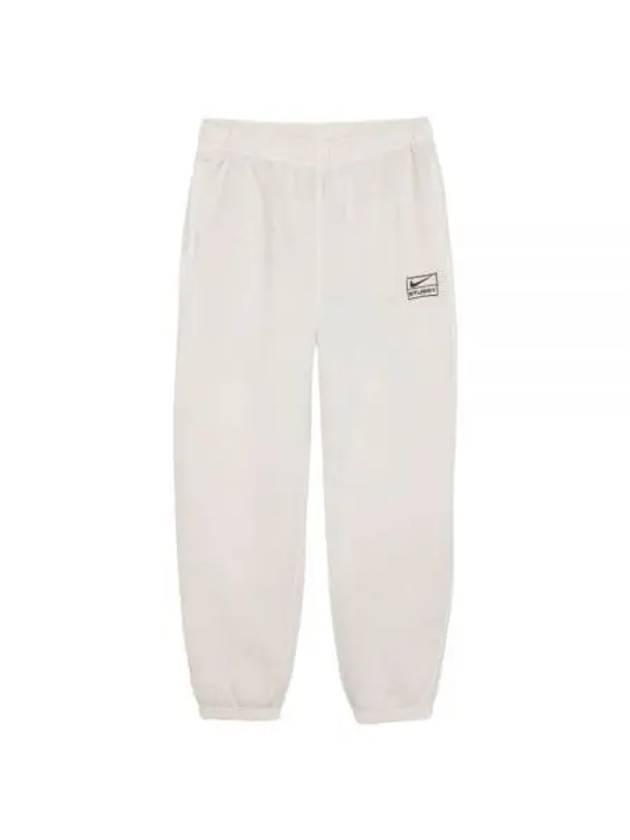 x STUSSY Pigmented Dyed Fleece Pants Light Bone FZ9992 072 - NIKE - BALAAN 1