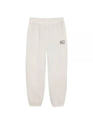 x STUSSY Pigmented Dyed Fleece Pants Light Bone FZ9992 072 - NIKE - BALAAN 1