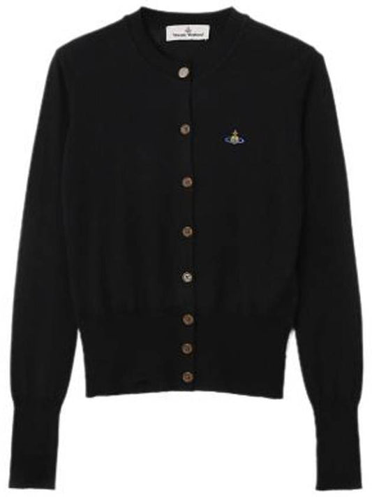 Bea Embroidered Logo Cardigan Black - VIVIENNE WESTWOOD - BALAAN 2