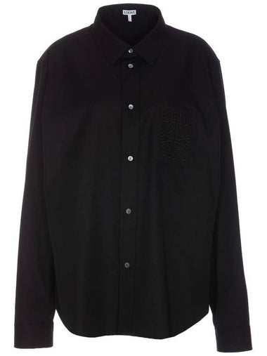 Cotton Long Sleeve Shirt Black - LOEWE - BALAAN 1