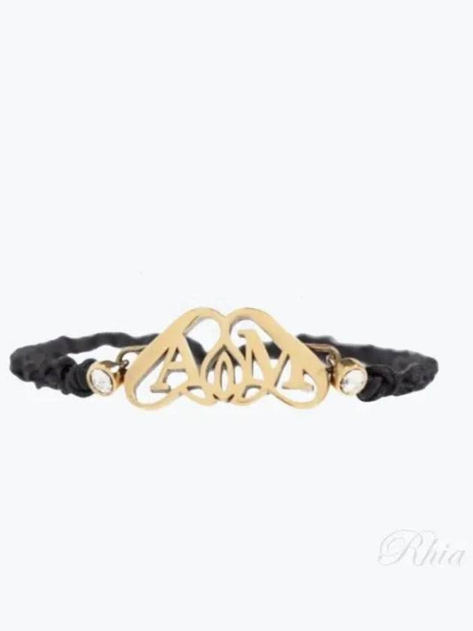 Logo Plaque Bracelet Black - ALEXANDER MCQUEEN - BALAAN 2