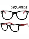 Glasses Frame DQ5005 01A Square Fashion Horned Frame Men Women Red Temples - DSQUARED2 - BALAAN 2