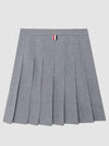 Women's Pleated Cotton A-Line Skirt Gray - THOM BROWNE - BALAAN.