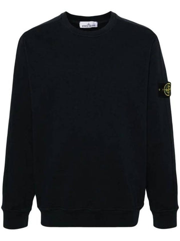 Cotton Crew Neck Sweatshirt Navy - STONE ISLAND - BALAAN 1