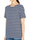 Levant Modern Striped Short Sleeve T-Shirt Navy Neige - SAINT JAMES - BALAAN 8