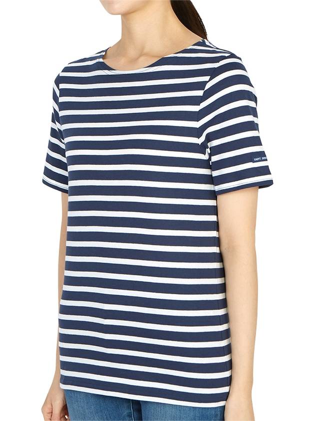 Levant Modern Striped Short Sleeve T-Shirt Navy Neige - SAINT JAMES - BALAAN 8