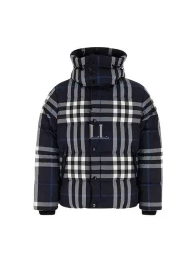 Larrick Check Hooded Padding Navy - BURBERRY - BALAAN 2