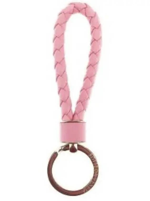 Intrecciato Lambskin Key Holder Pink - BOTTEGA VENETA - BALAAN 2