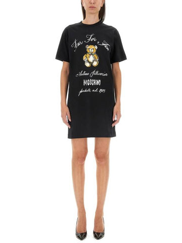 DRESS WITH LOGO - MOSCHINO - BALAAN 1