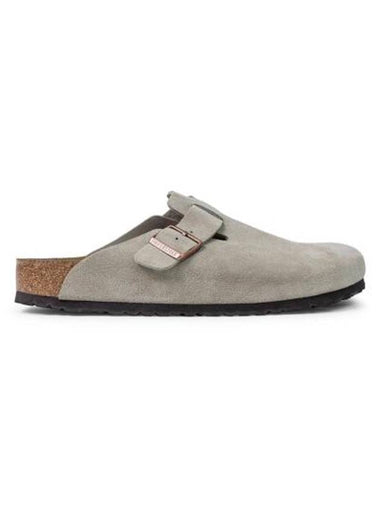 Boston Suede Slippers Taupe - BIRKENSTOCK - BALAAN 1