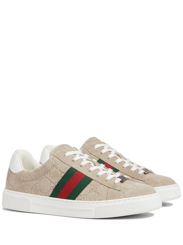 Ace Web Low Top Sneakers Oatmeal - GUCCI - BALAAN 2