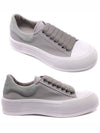 Deck Lace Up Plimsol Low Top Sneakers Grey - ALEXANDER MCQUEEN - BALAAN 3