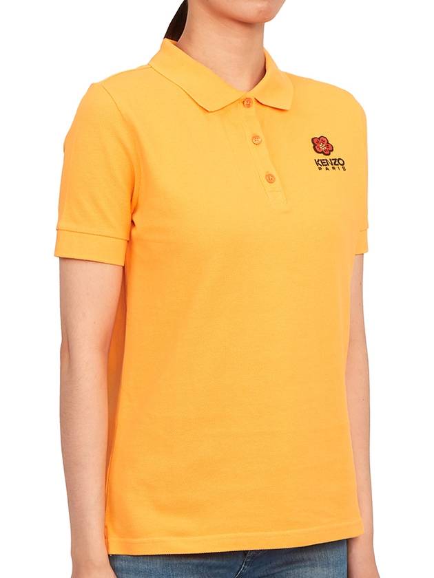 Women's Boke Flower Polo Shirt Orange - KENZO - BALAAN 4