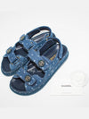 CC Button Printed Denim Velcro Sandals G35927 Dark BlueEU37 - CHANEL - BALAAN 5