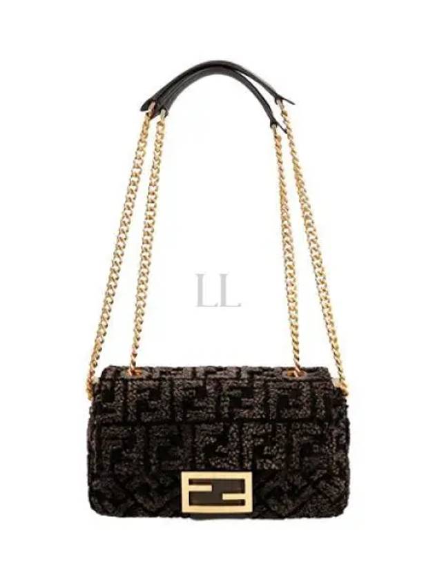 Baguette Chain Midi Shoulder Bag Dark Brown - FENDI - BALAAN 2