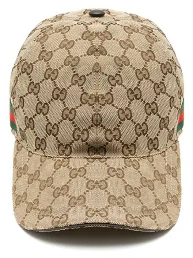 Original GG Web Supreme Canvas Baseball Ball Cap Beige Ebony - GUCCI - BALAAN 3