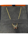 Mini Pop H Pendant Necklace Gold Noir - HERMES - BALAAN 3