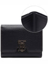 Monogram Motif Grainy Leather Folding Wallet Black - BURBERRY - BALAAN 3