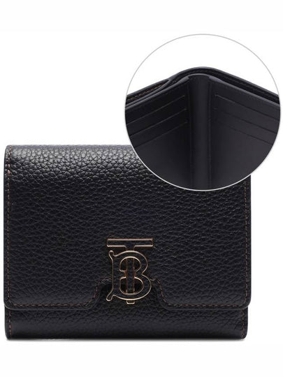 Monogram Motif Grainy Leather Folding Wallet Black - BURBERRY - BALAAN 2