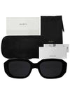 Double G Geometric Frame Sunglasses Black - GUCCI - BALAAN 11